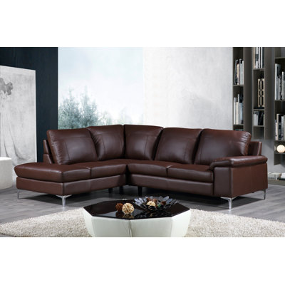 Cortesi Home Dallas Leather Sectional