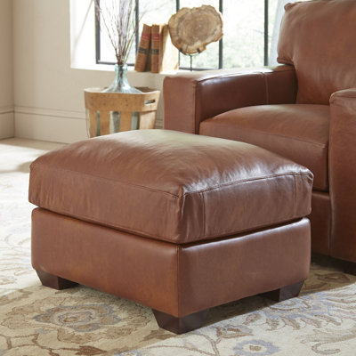 Birch Lane Pratt Leather Ottoman