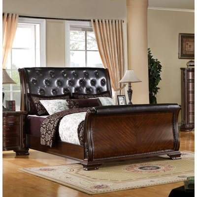 Rosalind Wheeler Rayners Upholstered Sleigh Bed