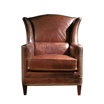 Melange Home Wing Leather Armchair