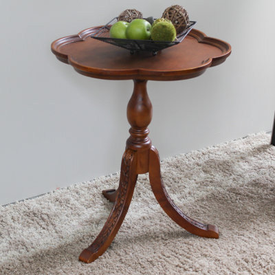 Astoria Grand Barron Hand Carved Wooden End Table