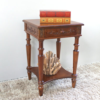 Astoria Grand Barron Hand Carved End Table