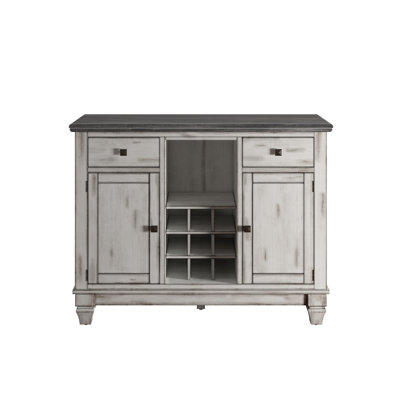 Lark Manor Nathalie Kitchen Island with Wood Top