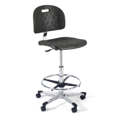 Intensa Height Adjustable Back Self Skin Laboratory Stool with Flat Base