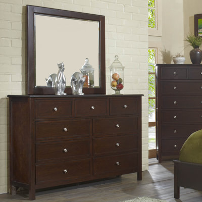Flair Martin 9 Drawer Dresser with Mirror