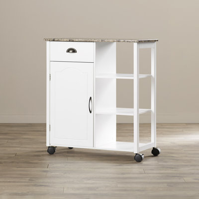 Andover Mills Irma Kitchen Cart with Marble Top