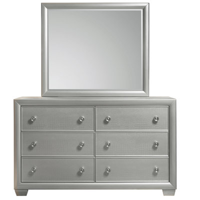 House of Hampton Lasne 6 Drawer Dresser with Mir..