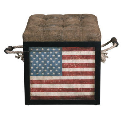 Highway To Home Old Glory Storage Ottoman