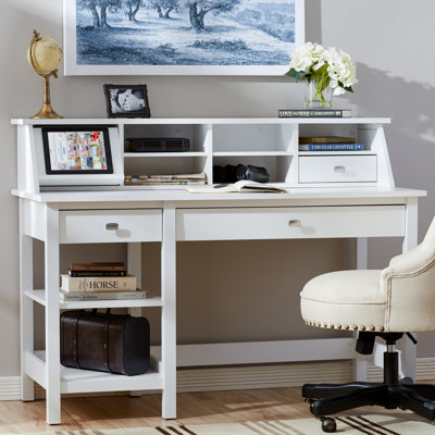 Three Posts Ackerson Open Storage 2 Drawer Computer Desk