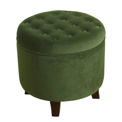 Three Posts Alamo Velvet Round Storage Ottoman