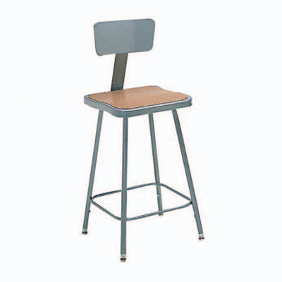 Nexel Height Adjustable Steel Hardboard Square Seat Stool with Backrest