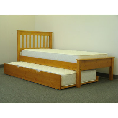 Bedz King Mission Twin Slat Bed with Trundle