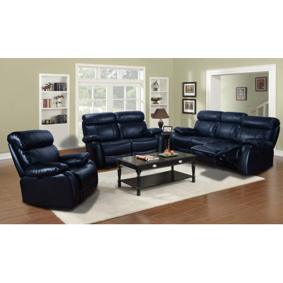 Beverly Fine Furniture Omaha 3 Piece Bonded Leather Living Room Set