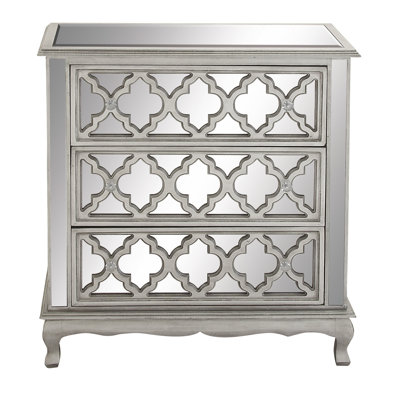 Cole & Grey 3 Drawer Wood Mirror Dresser