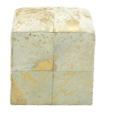 Cole & Grey Hide Ottoman