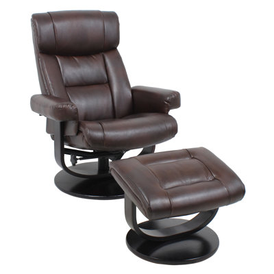 Global Furniture Leather Recliner and Ottoman