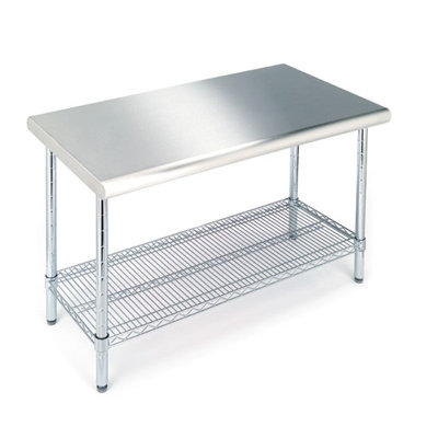 Mercury Row Prep Table with Stainless Steel Top