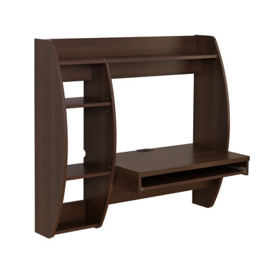 Red Barrel Studio Coughlan Floating Desk with Storage and Keyboard Tray