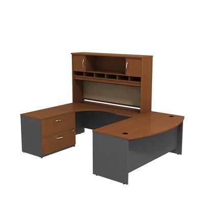 Bush Business Furniture Series C Bow Front Desk Office Suite