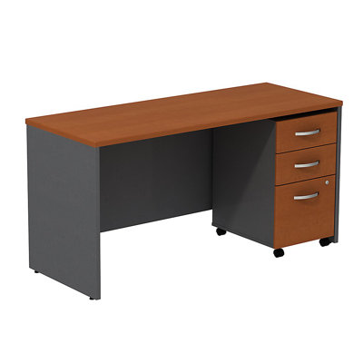 Bush Business Furniture Series C Computer Desk with 3-Drawer Mobile Pedestal