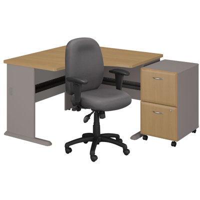 Bush Business Furniture Series A Left Executive Desk with 2 Drawer File