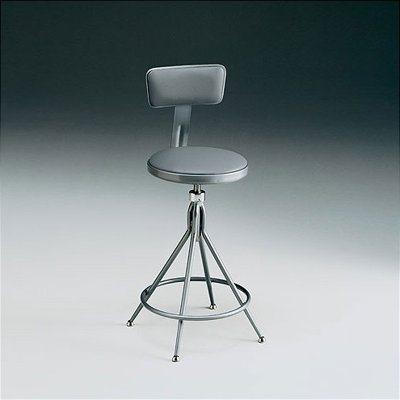 KI Furniture Height Adjustable Swivel Stool with Backrest