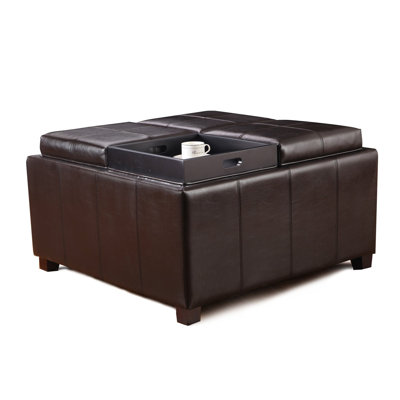 Adeco Trading Square Storage Ottoman