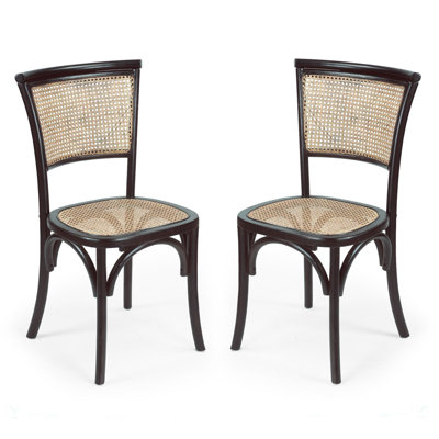 Adeco Trading Dining Cane Side Chair (Set of 2)