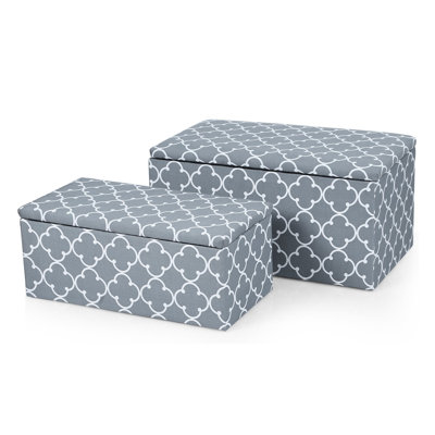 Adeco Trading 2 Piece Storage Ottoman Set
