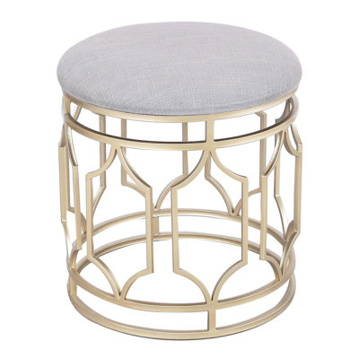 Adeco Trading Metal Nesting Flax Diamond Shape Ottoman