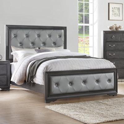 Avalon Furniture Glam Style Upholstered Platform Bed