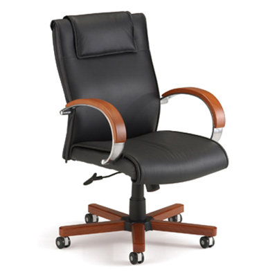 Darby Home Co Mid-Back Leather Executive Chair