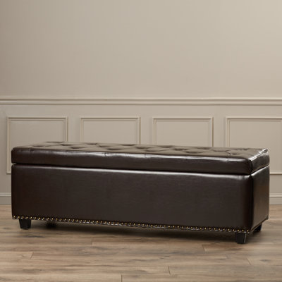 Simpli Home Hamilton Upholstered Storage Ottoman