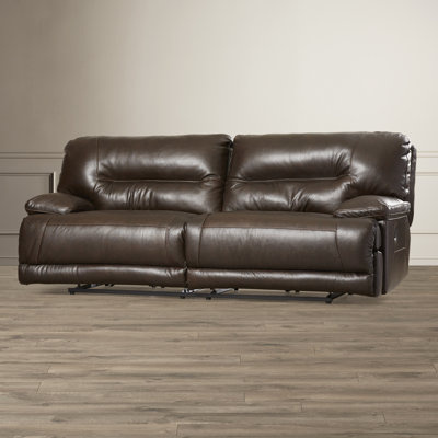 Darby Home Co Tankersley Leather Reclining Sofa