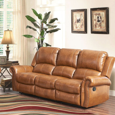 Darby Home Co Bitter Root Leather Sofa