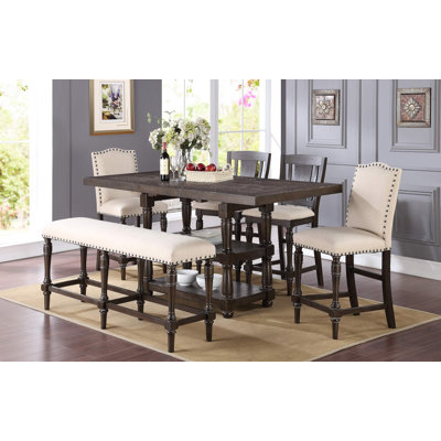Alcott Hill Atwell 6 Piece Counter Height Extendable Dining Set
