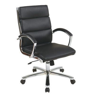 Brayden Studio Dunarragan Mid-Back Faux Leather Executive Chair with Padded Arms