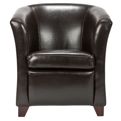 Wade Logan Apollo Leather Barrel Chair