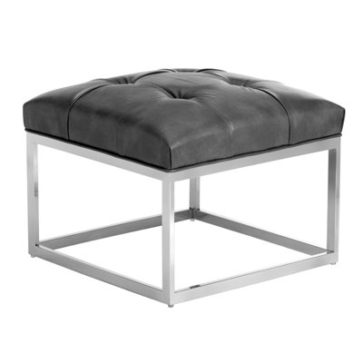 Wade Logan Alexander Leather Small Ottoman