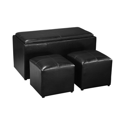 Convenience Concepts Designs 4 Comfort 3 Piece Storage Bench & Ottoman Set