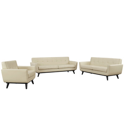 Corrigan Studio Saginaw 3 Piece Leather Living R..