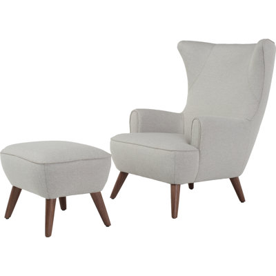 Corrigan Studio Ruby High Back Armchair and Ottoman