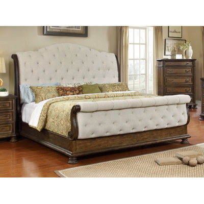 BestMasterFurniture Belle Upholstered Sleigh Bed