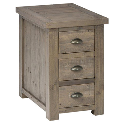August Grove 3 Drawer Chairside Table