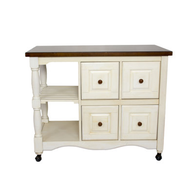 Loon Peak Lockwood 4 Drawer 2 Shelf Kitchen Cart