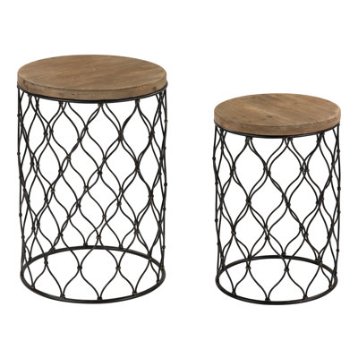 Trent Austin Design Awalt 2 Piece Drum End Table Set (Set of 2)