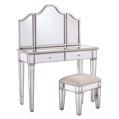House of Hampton 2-Piece Kaila Mirrored Vanity &..