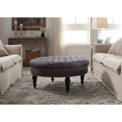 House of Hampton Gahn Round Tufted Ottoman