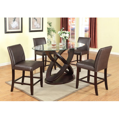 Roundhill Furniture Cicicol 5 Piece Counter Heig..