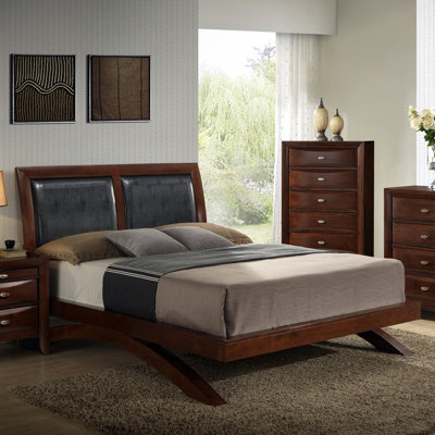 Roundhill Furniture Emily Upholstered Storage Platform Bed